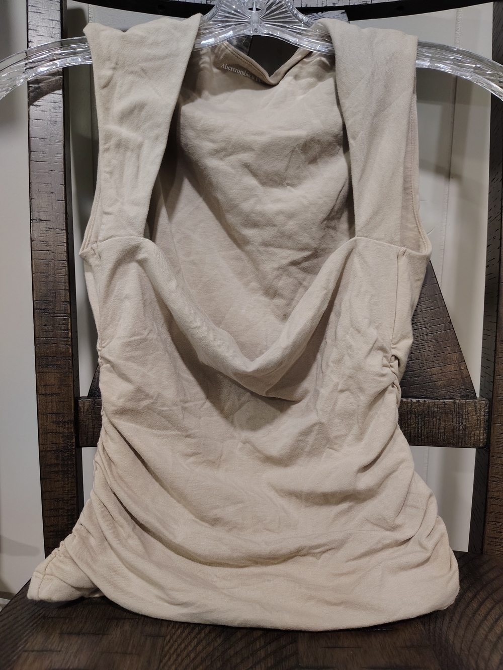 Abercrombie & Fitch Beige Strapless Crop Top